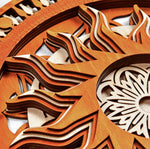 Sunburst - Qreative Qick Wall Art | Sacred Gift | Wooden Wall Art | Sun Wall art |Wooden decor |Multi layer art| Decor |Wall hanging