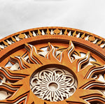 Sunburst - Qreative Qick Wall Art | Sacred Gift | Wooden Wall Art | Sun Wall art |Wooden decor |Multi layer art| Decor |Wall hanging