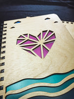 Heart Notebook - Wooden Diary | Wooden Notebook |  Wooden Personalized notebook | A5 diary | Planner | Vintage Note book