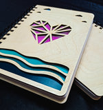 Heart Notebook - Wooden Diary | Wooden Notebook |  Wooden Personalized notebook | A5 diary | Planner | Vintage Note book