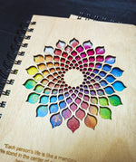 Mandala Notebook - Wooden Diary | Wooden Notebook |  Wooden Personalized notebook | A5 diary | Planner | Vintage Note book | Mandala Cut