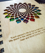 Mandala Notebook - Wooden Diary | Wooden Notebook |  Wooden Personalized notebook | A5 diary | Planner | Vintage Note book | Mandala Cut