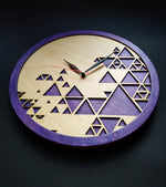 Purple Pyramid | Wooden Wall Art | Colorful Clocks | Clocks to Gift | Mandala Clock | Wooden Clocks| Decor