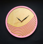 Pink Wave | Wooden Wall Art | Colorful Clocks | Clocks to Gift | Mandala Clock | Wooden Clocks| Decor