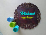 Floral - Qreative Qick Name board | Wooden Sign | Sign Board