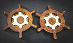 Captains Wheel a set of 2 - QreativeQick Refrigerator Magnet|Wooden Magnet|Vintage Magnet