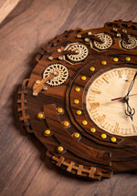 Steampunk - Qreative Qick Wooden Wall Clock | Wall Clock | Wooden Wall Art | Vintage Clocks | Clocks to Gift | Gear Clock | Steam punk